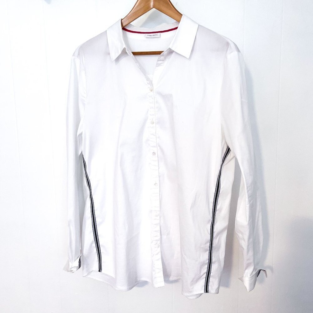 Gerry Weber white shirt with ribbon side trim Size 14